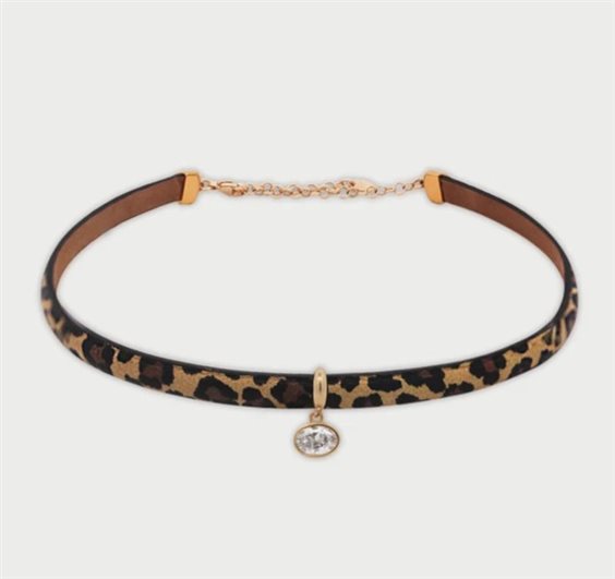 Collana Rue des Mille Donna in Pelle Cubic Zirconia GR-039 M3 AU - GR-039 M3 AU